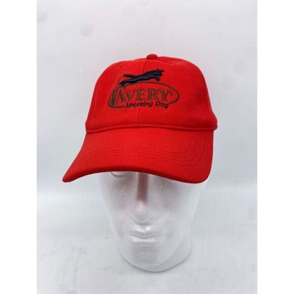 Avery Hat Adult Extra Large XL Red Dog‎ Baseball Cap Dad Trucker Men NEW